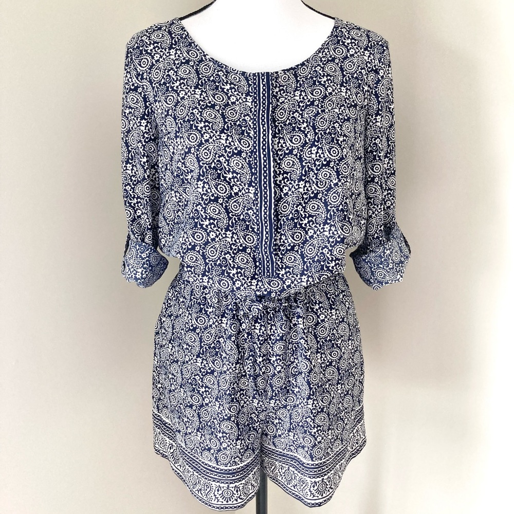 Ann Taylor Loft Paisley Long Sleeve Romper Size 2 - Picture 2 of 16